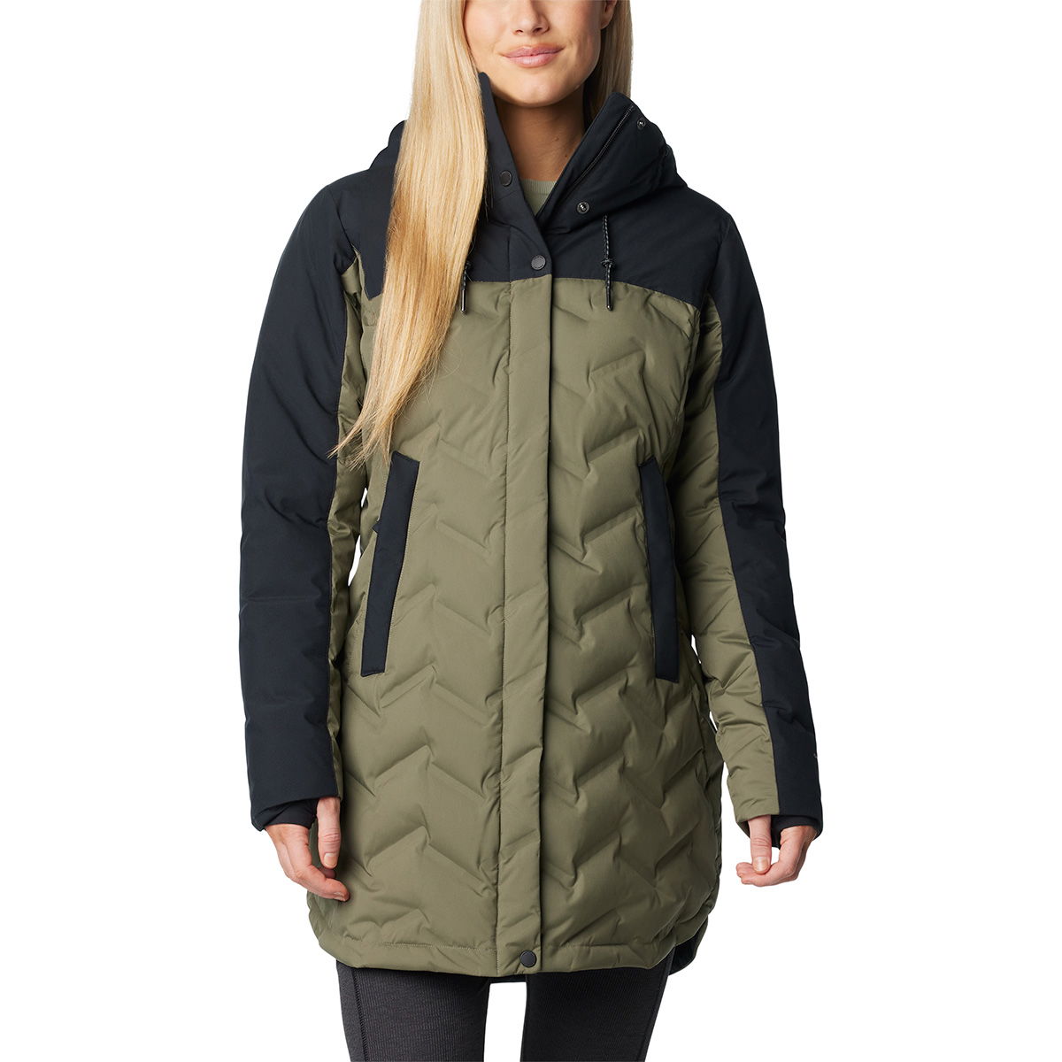 Columbia Mountain Croo III Mid Down dunjakke, dame (Stone Green Black)