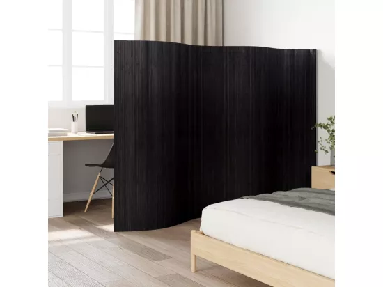 Cloison de séparation noir 165x400 cm bambou