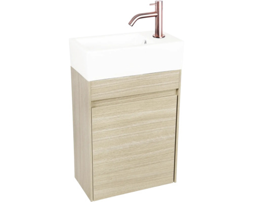 Wastafelmeubel Verschil HURA L BxHxD 39,5 x 52 cm x 21,5 cm Frontkleur eiken