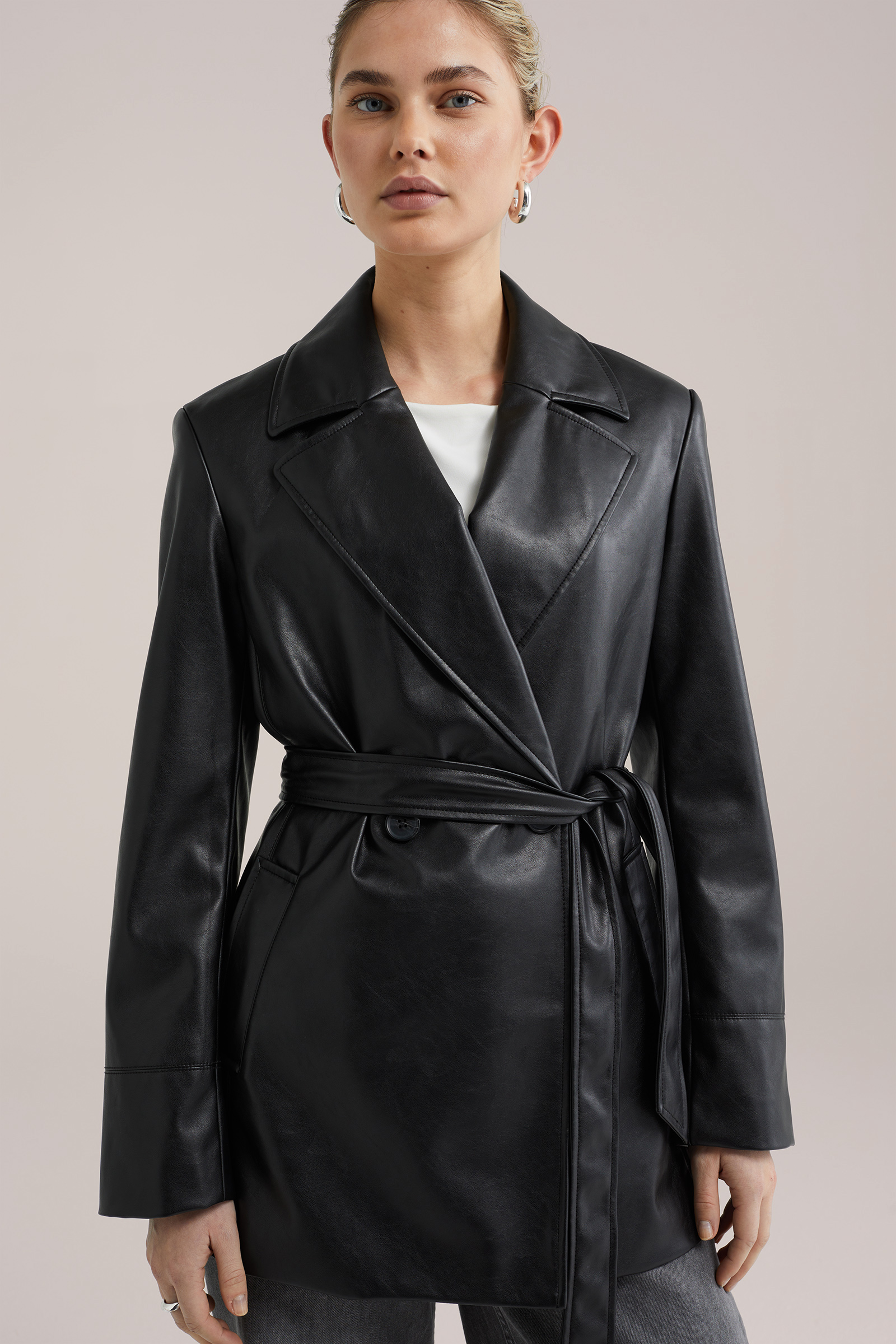 jas van imitatieleer WE Fashion Zwart