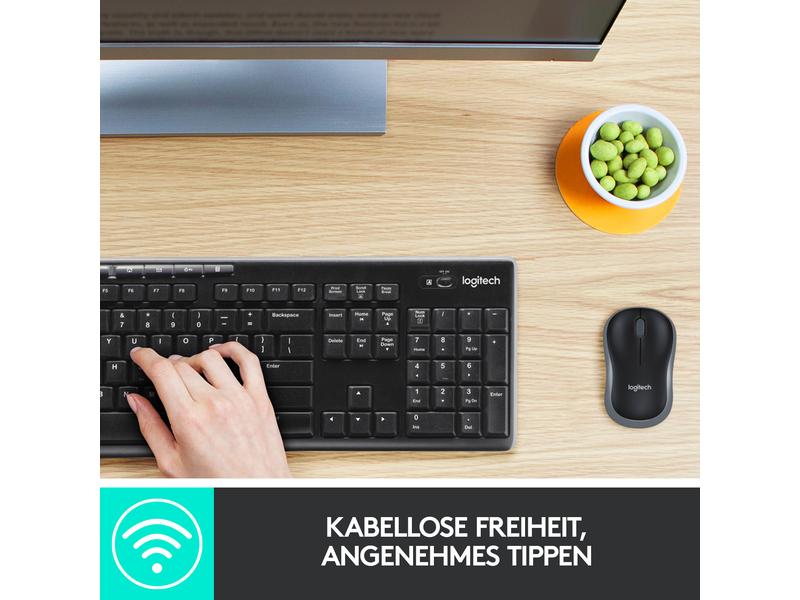 Logitech Tastatur-Maus-Set MK270 CH-Layout Kabelloses Tastatur-Maus-Set