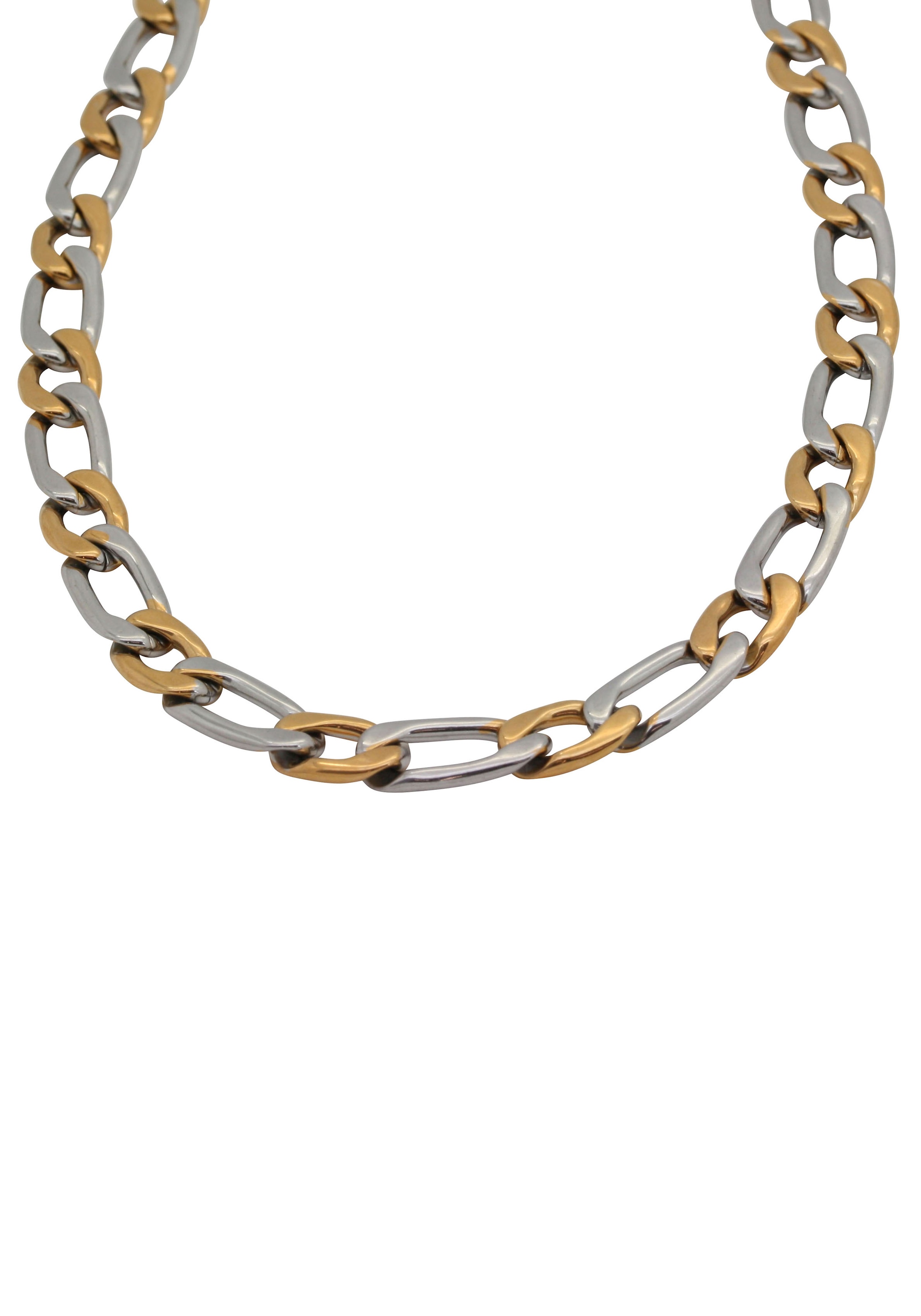 Firetti Edelstahlkette »Schmuck Geschenk Panzer-/Figarokette, bicolor, ca. 7,47 mm breit« Made in Germany