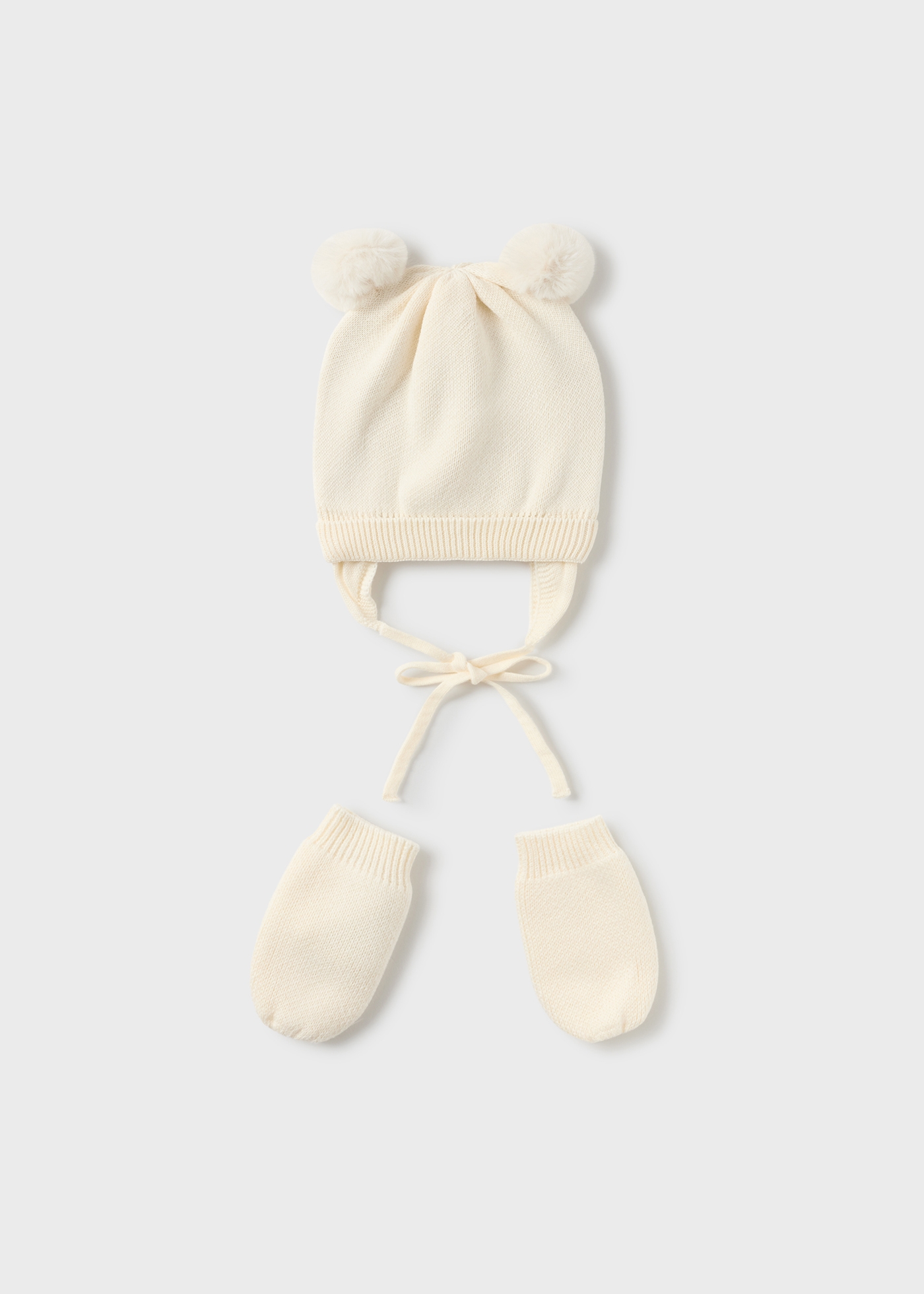Conjunto de gorro e luvas Better Cotton para recém-nascidos com orelhinhas.