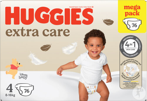 Huggies Extra Care Langes Bébé Taille 4 76 Pièce