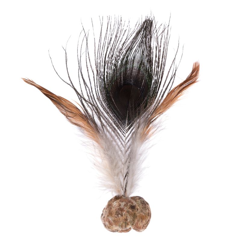 Jouet Modern Living Katmandou avec des plumes de paon pour chat