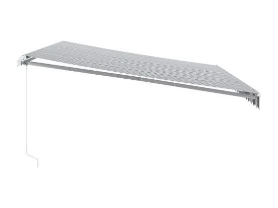 Auvent manuel rétractable anthracite et blanc 500x300 cm