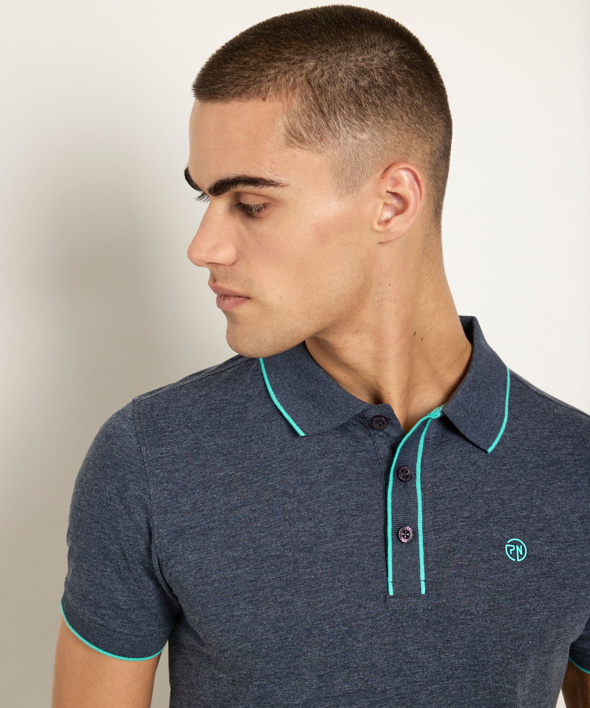 polo met contrast naden