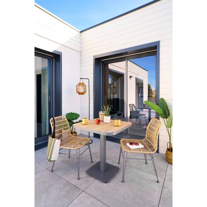 Table de jardin bistro TYLA Acacia & Graphite