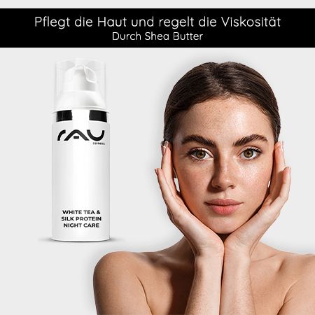 RAU Cosmetics White Tea & Silk Protein Night Care reichhaltige Nachtcreme mit Seidenproteinen