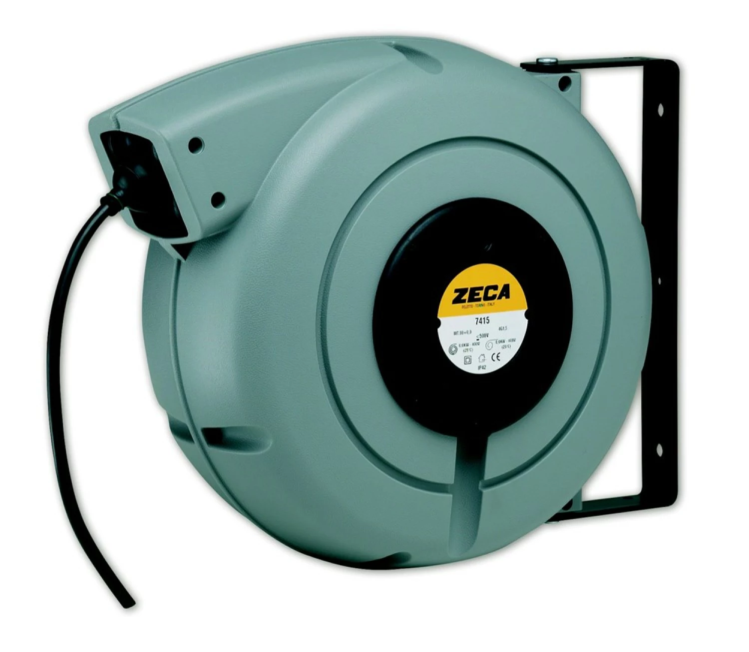 Zeca ZEEL7325 Kabelhaspel met PVC kabel 3 stroomgeleiders - H05VVF - 3x2,5mm² - 22m