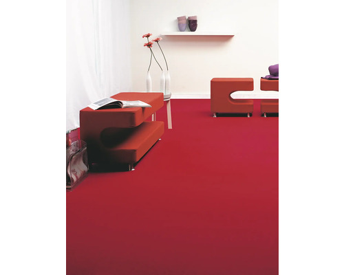 Vloerbedekking velours Dusty red 400 cm breed (per meter verkocht)
