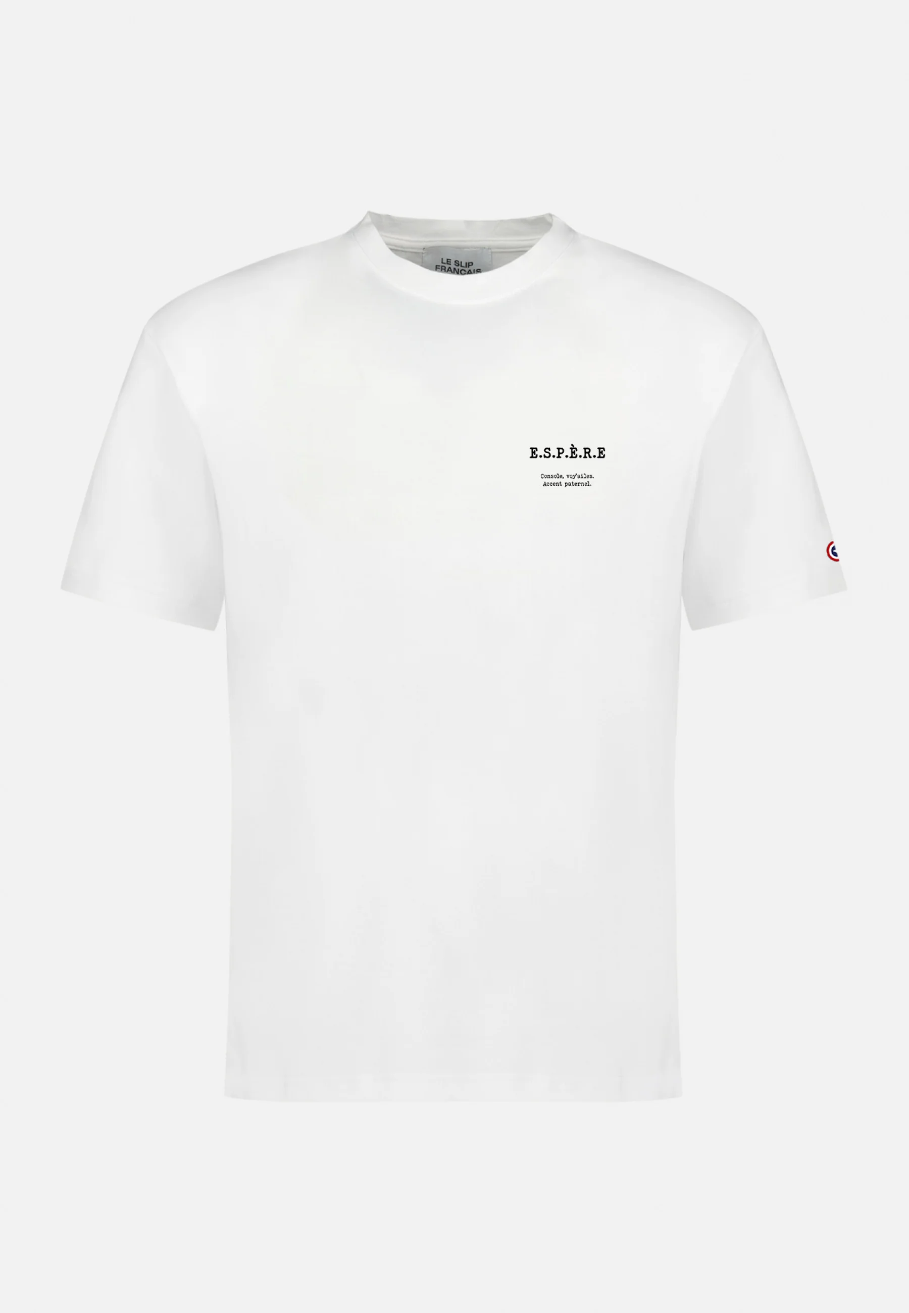 T-shirt mixte col rond en coton-Jean-P Blanc Espère
