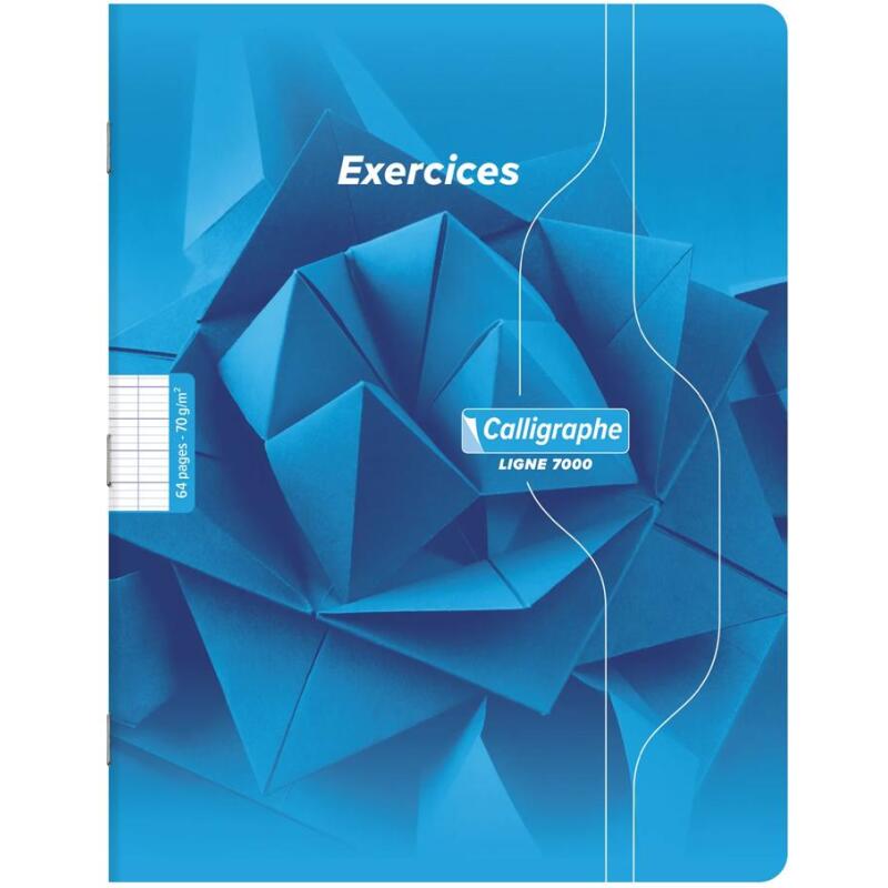 Cahier d'exercices mensuels piqué 7000 17x22 cm 64 pages grands carreaux 70 g - Assortis