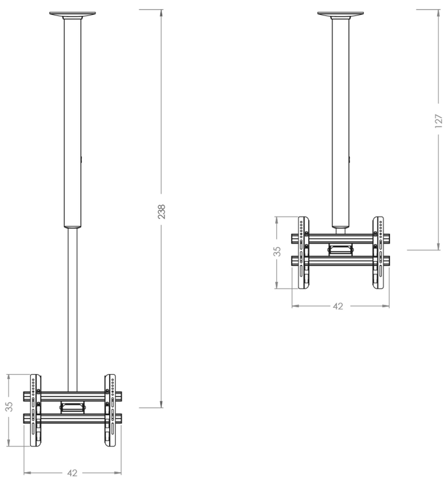VCM Universal VESA TV Deckenhalterung Fernseh Halterung Halter CM3 Maxi Double