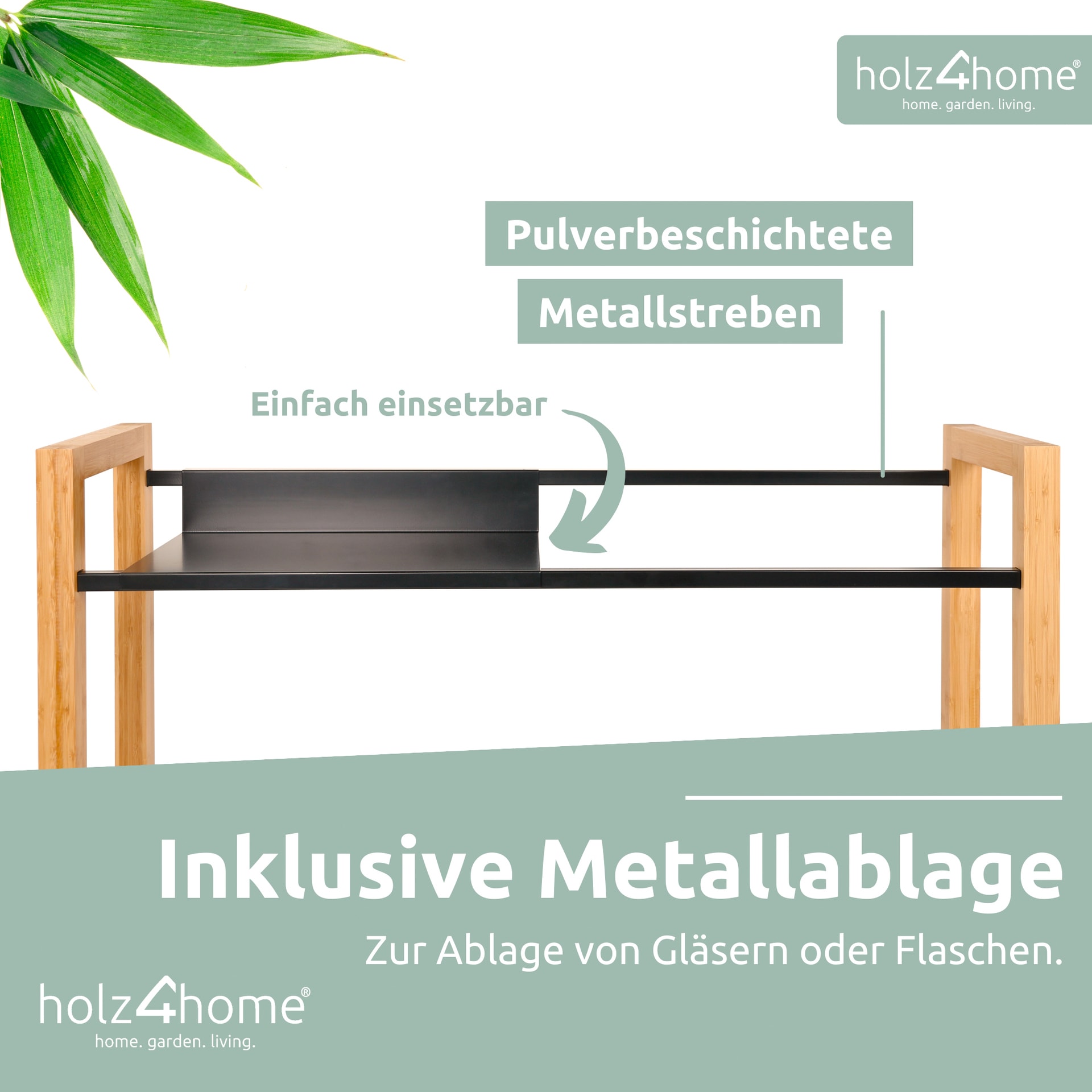 deluxe4home Regal für 6 Getränkekisten 106 x 112 cm braun/schwarz
