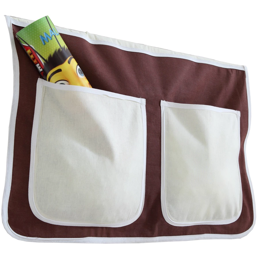 TICAA Kinder Bett-Tasche für Hochbett und Etagenbett Braun-Beige