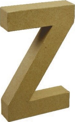 Bogstav Til Pynt - Pap - Z - Stort Bogstav - 20X11,5 CM