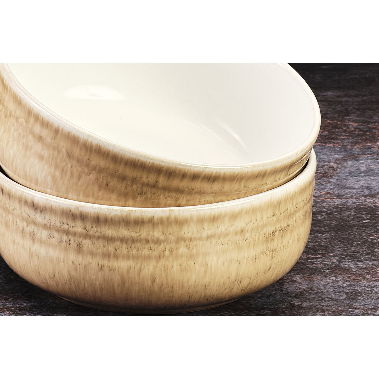 Bjorn 6 Bols Cosmos beige/blanc nacré - D.15.5 cm