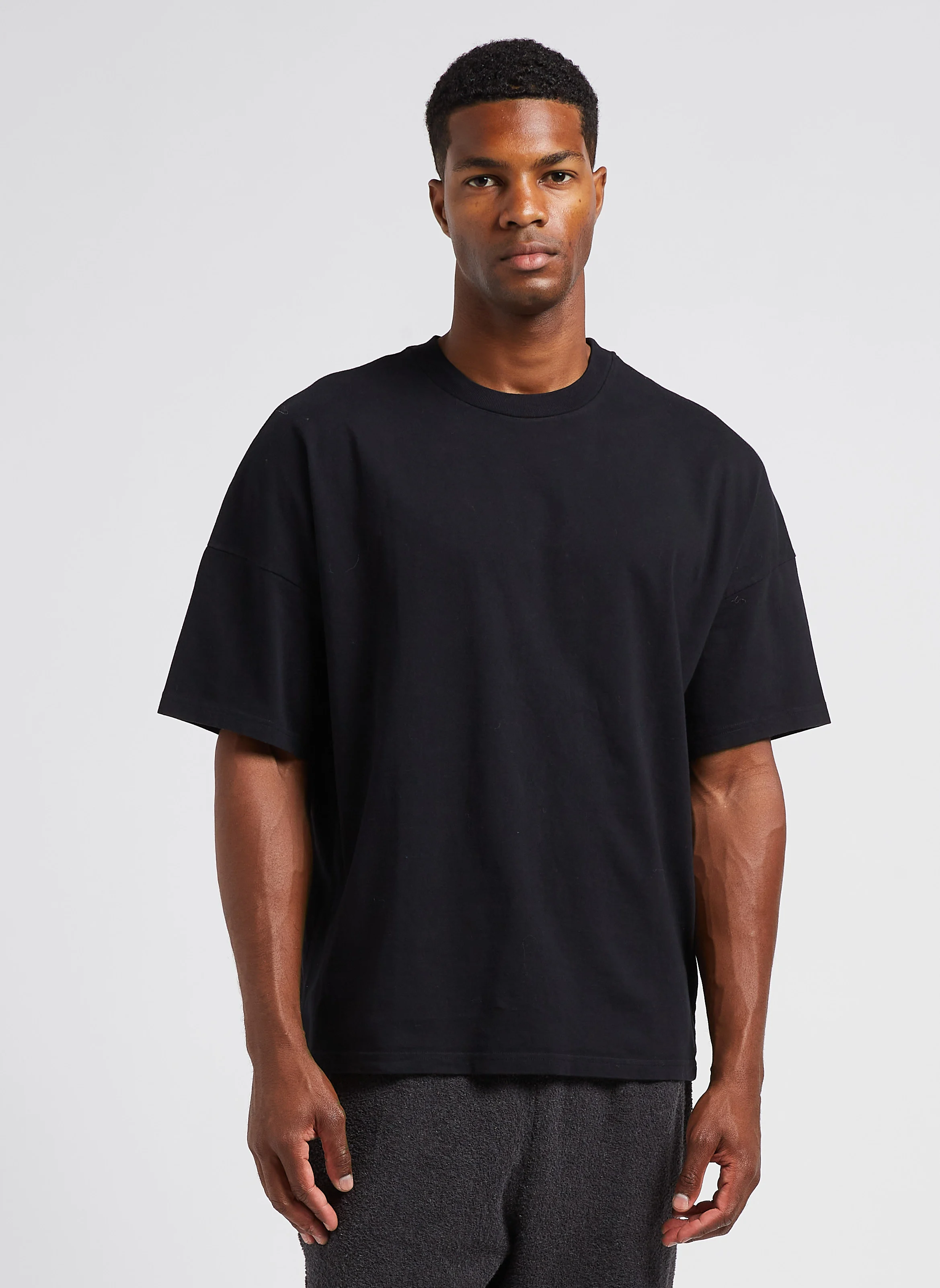 FIZVALLEY - Tee-shirt regular-fit col rond en coton | Noir