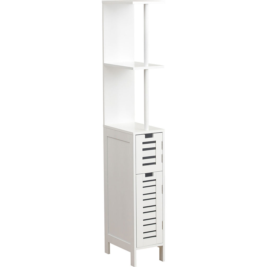 Colonne salle de bain MIAMI 2 étagères et 2 portes 18x130x30cm