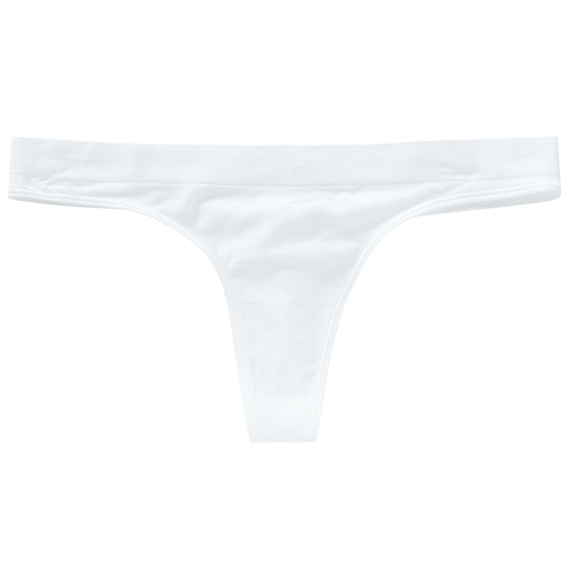 Damen Seamless-String mit elastischem Bund weiss
