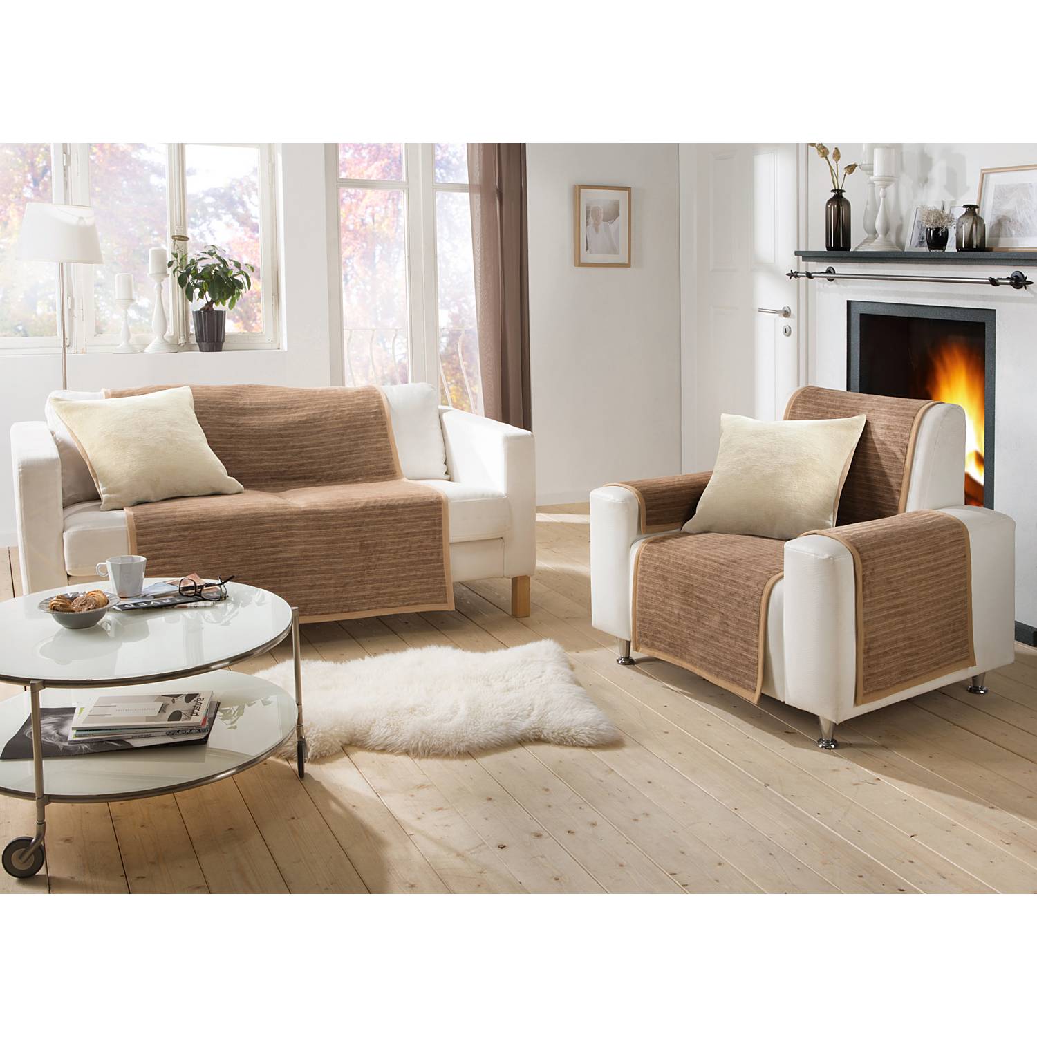 Erwin Müller Jacquard Sessel- und Sofaschoner-Set 