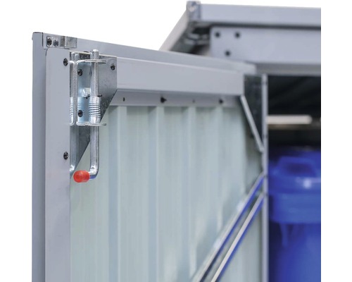 WESTMANN 2-baks afvalcontainer inclusief gasveren, 158 x 101 x 134 cm, antraciet