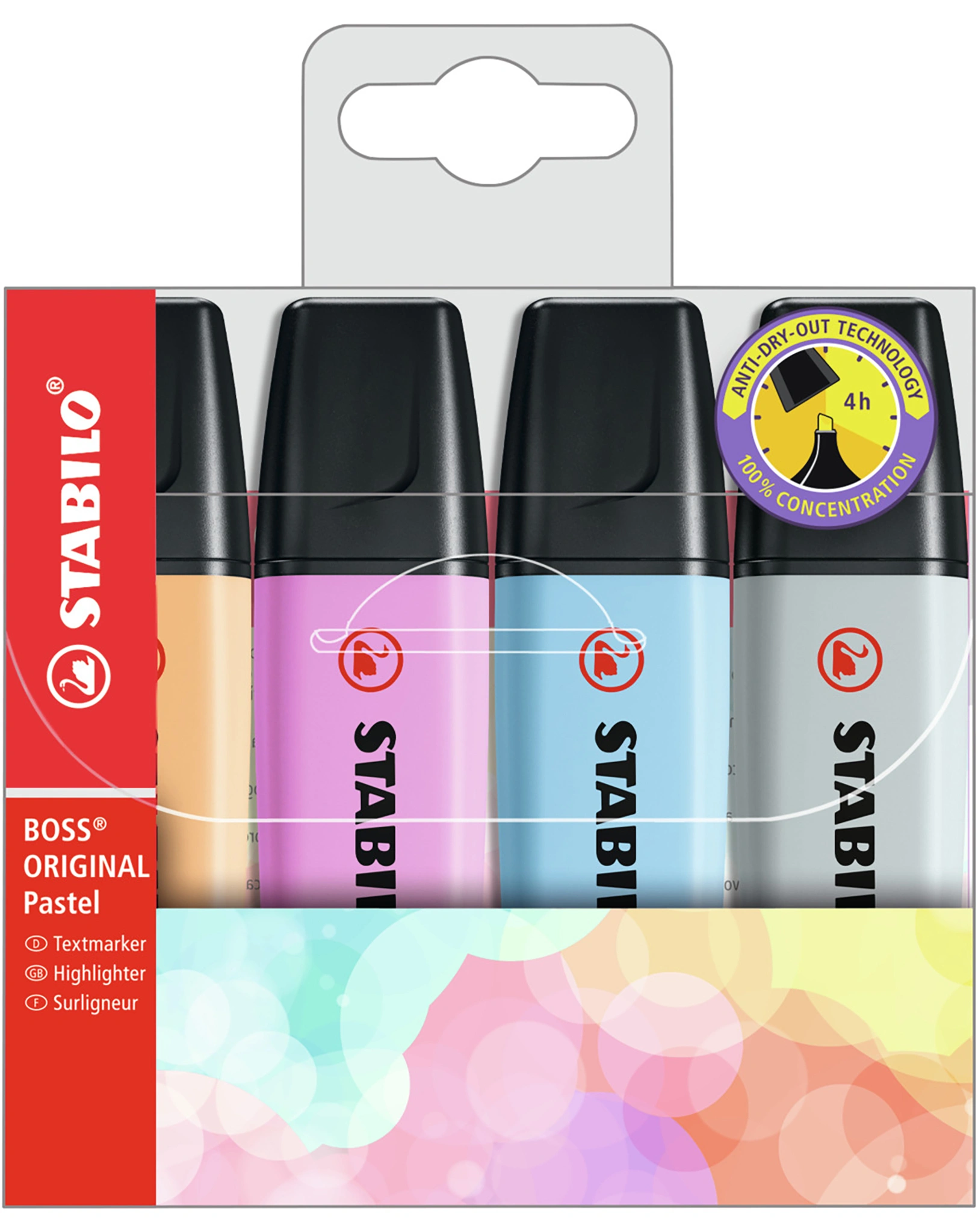 Textmarker STABILO® BOSS ORIGINAL Pastel 4er-Pack