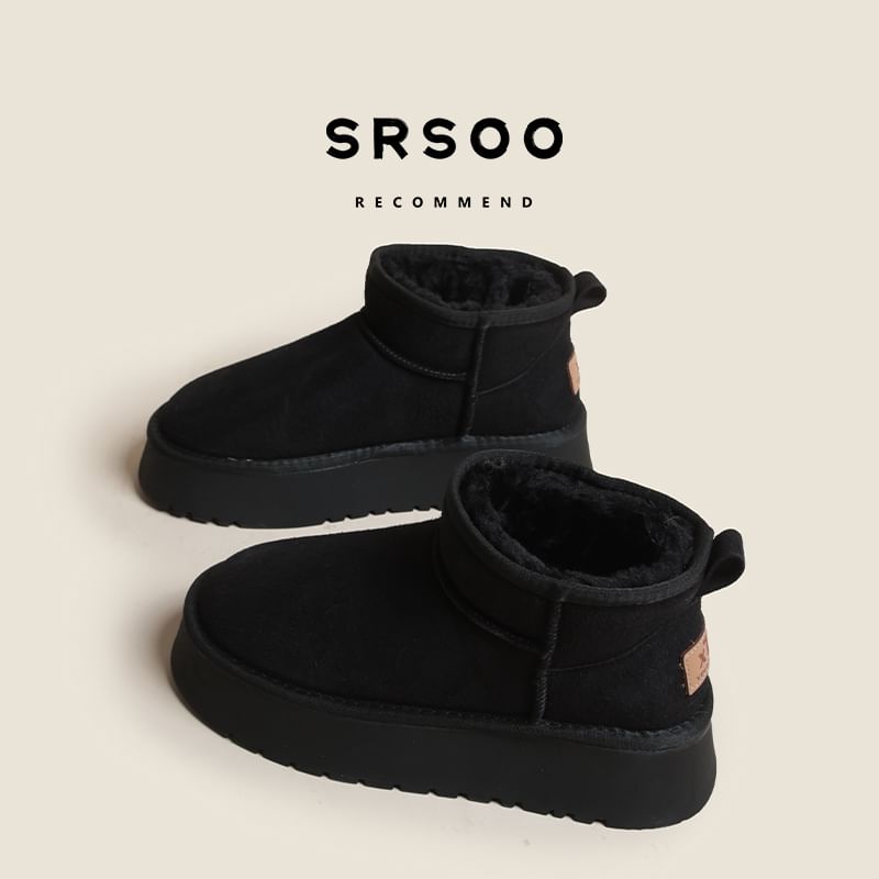 SouthBay Shoes - Platform Plain Snow Enkellaarzen