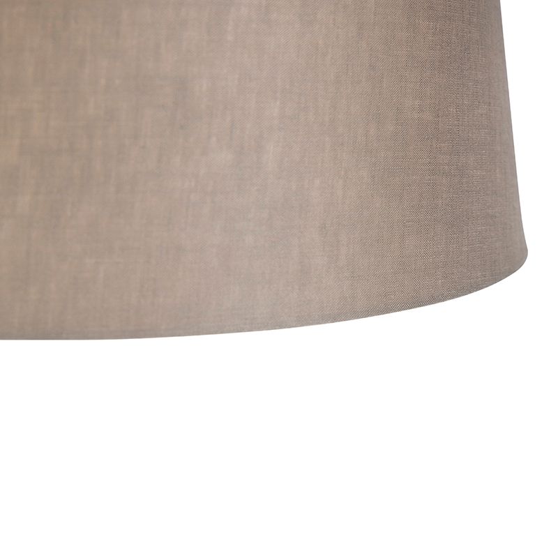 Hanglamp staal met linnen kap taupe 35 cm  - Blitz
