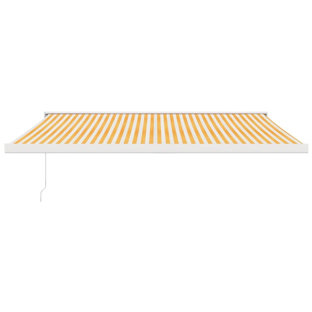 Auvent rétractable jaune et blanc 4x3 m tissu et aluminium
