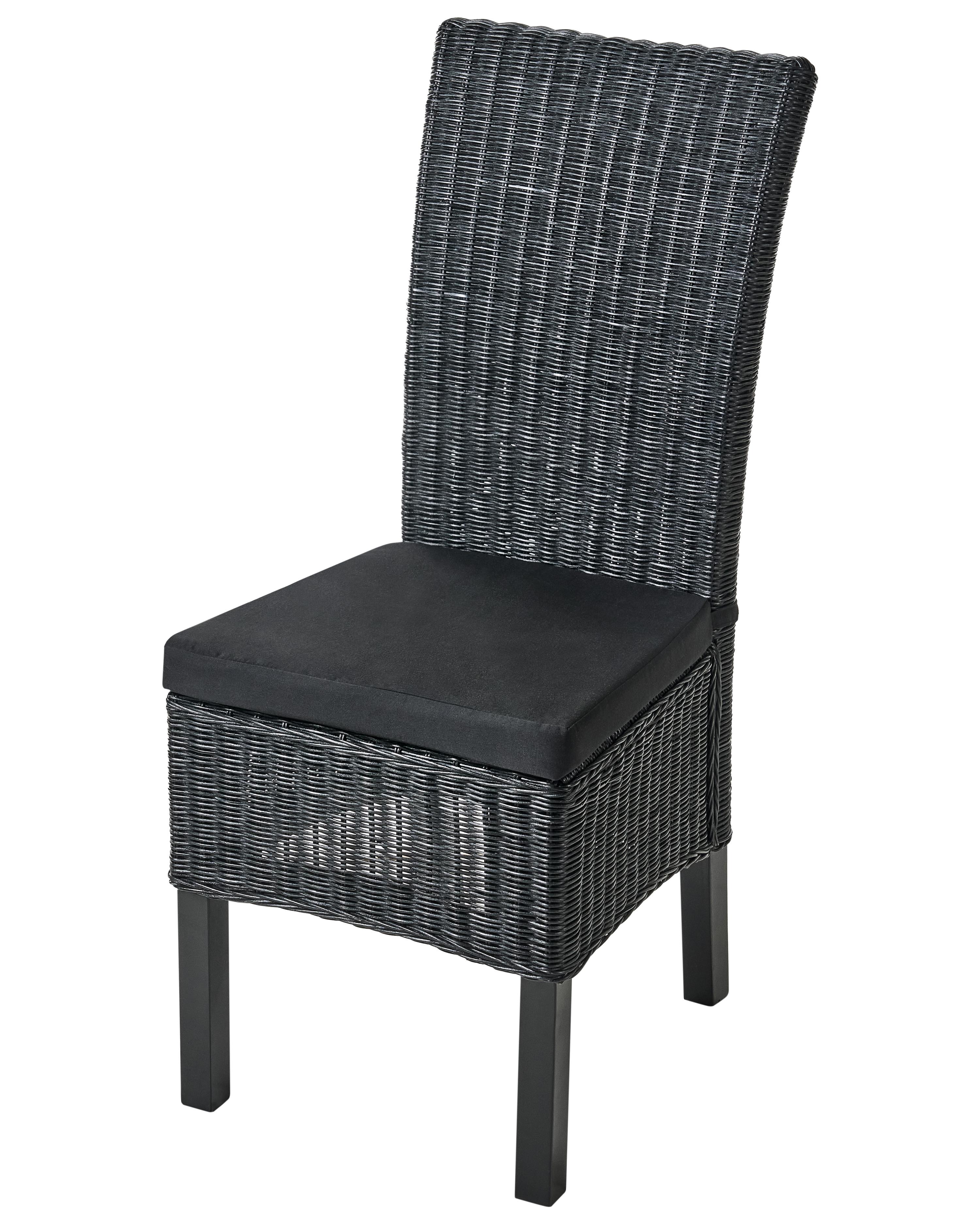 Set van 2 eetkamerstoelen ANDES Rotan Zwart