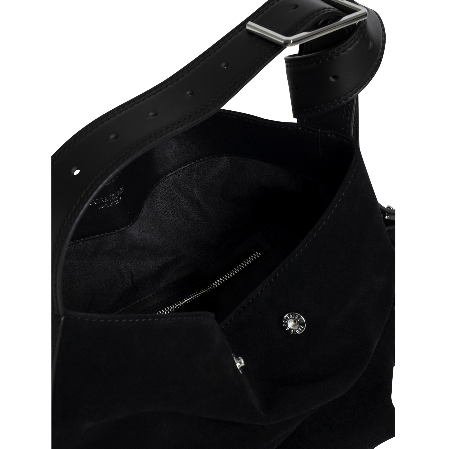 LE CECILIA HOBO - Sac hobo en cuir velours | Noir