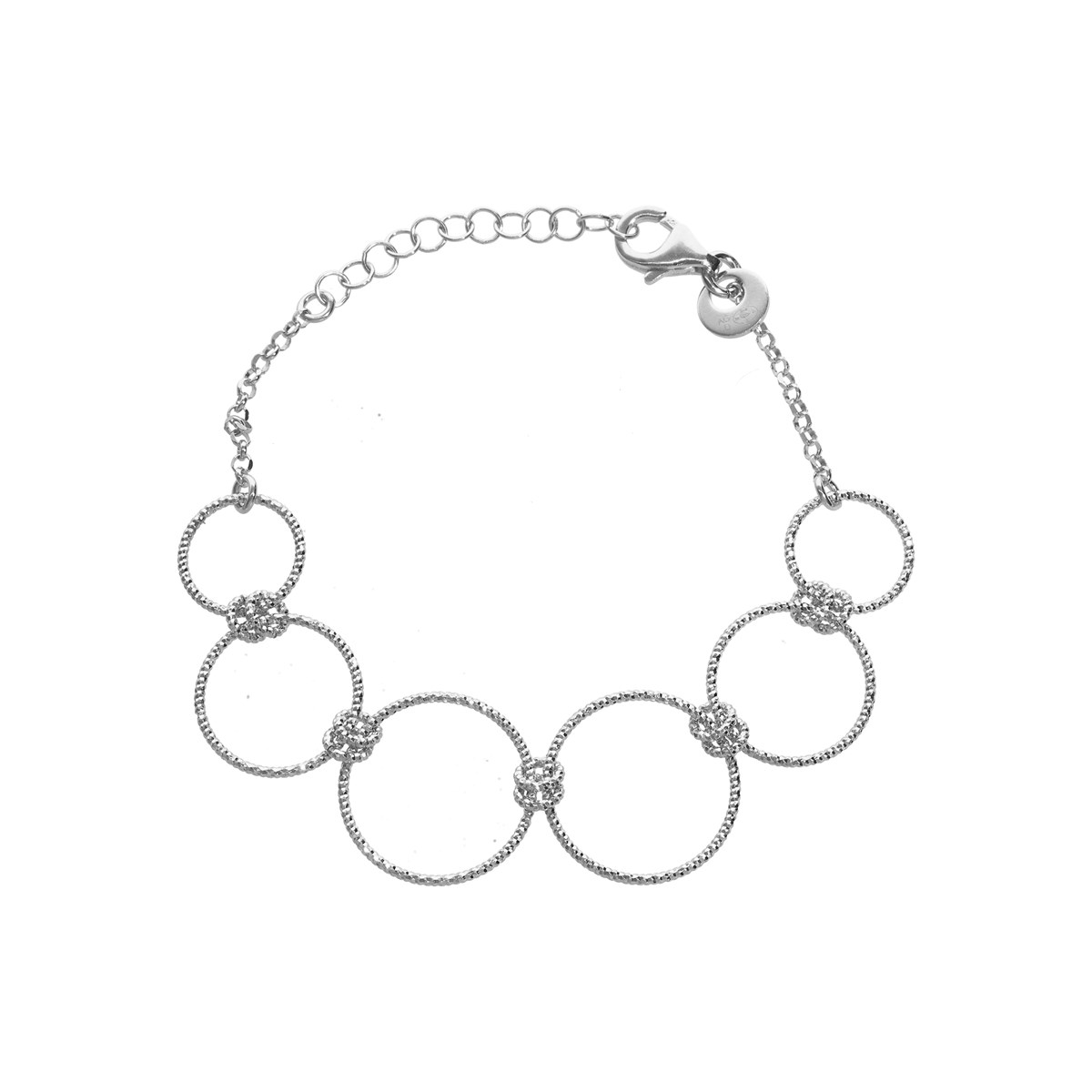 Bracelet Argent Cascade D Anneaux