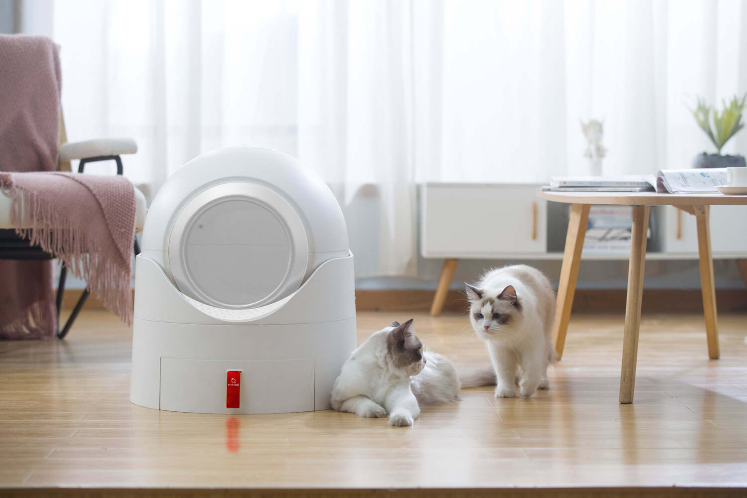 PETLUX kattenbak semi-automatisch wit 45 x 52 x 50 cm