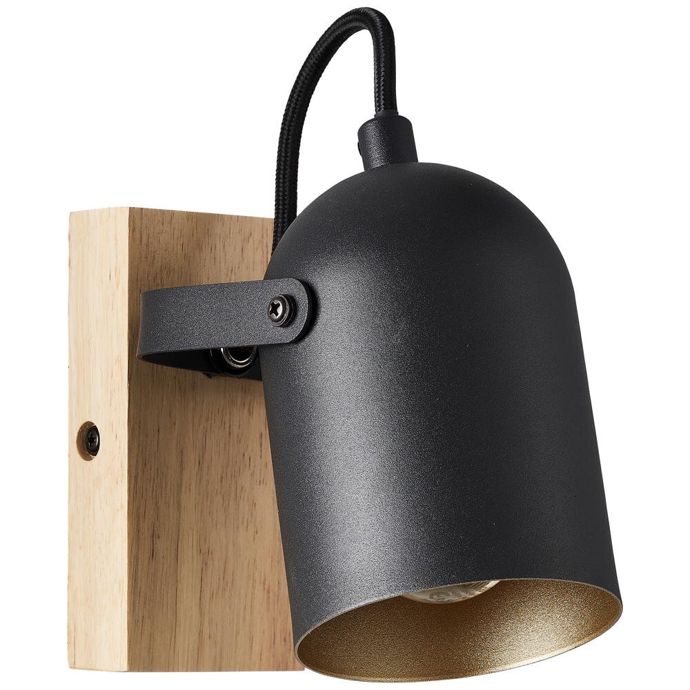 Tronte wandlamp in zwart en goud E14