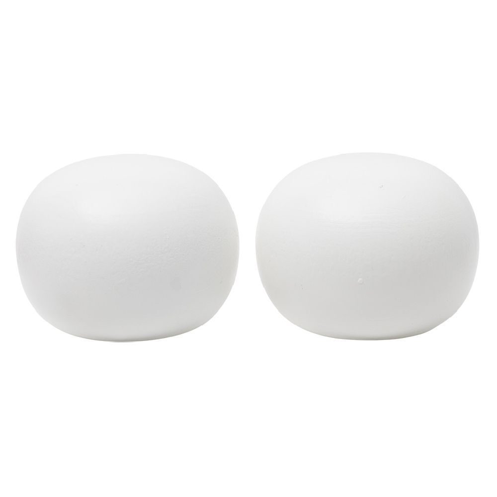 Embout de tringle forme galet en bois certifié FSC® blanc Ø28 mm x2