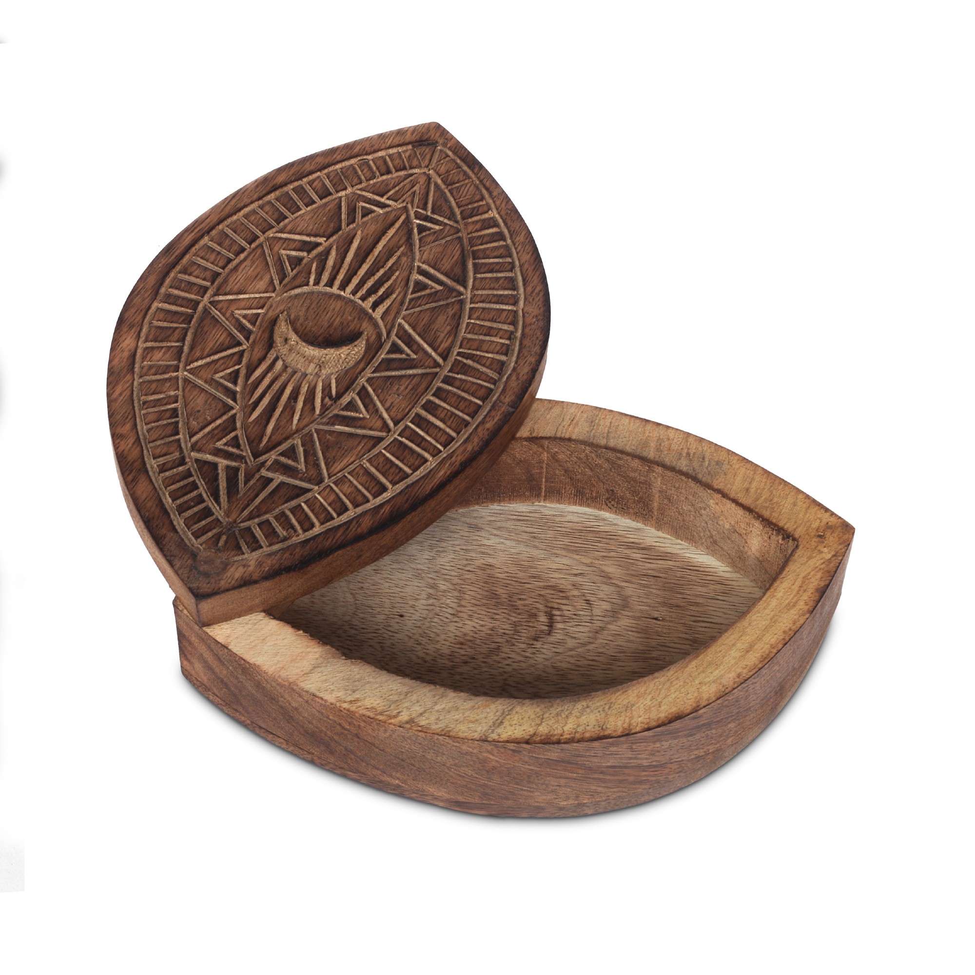Box 'Auge' mit schwenkbarem Deckel, natur, B 21,5 cm, L 14 cm, H 6 cm von fischer's lagerhaus
