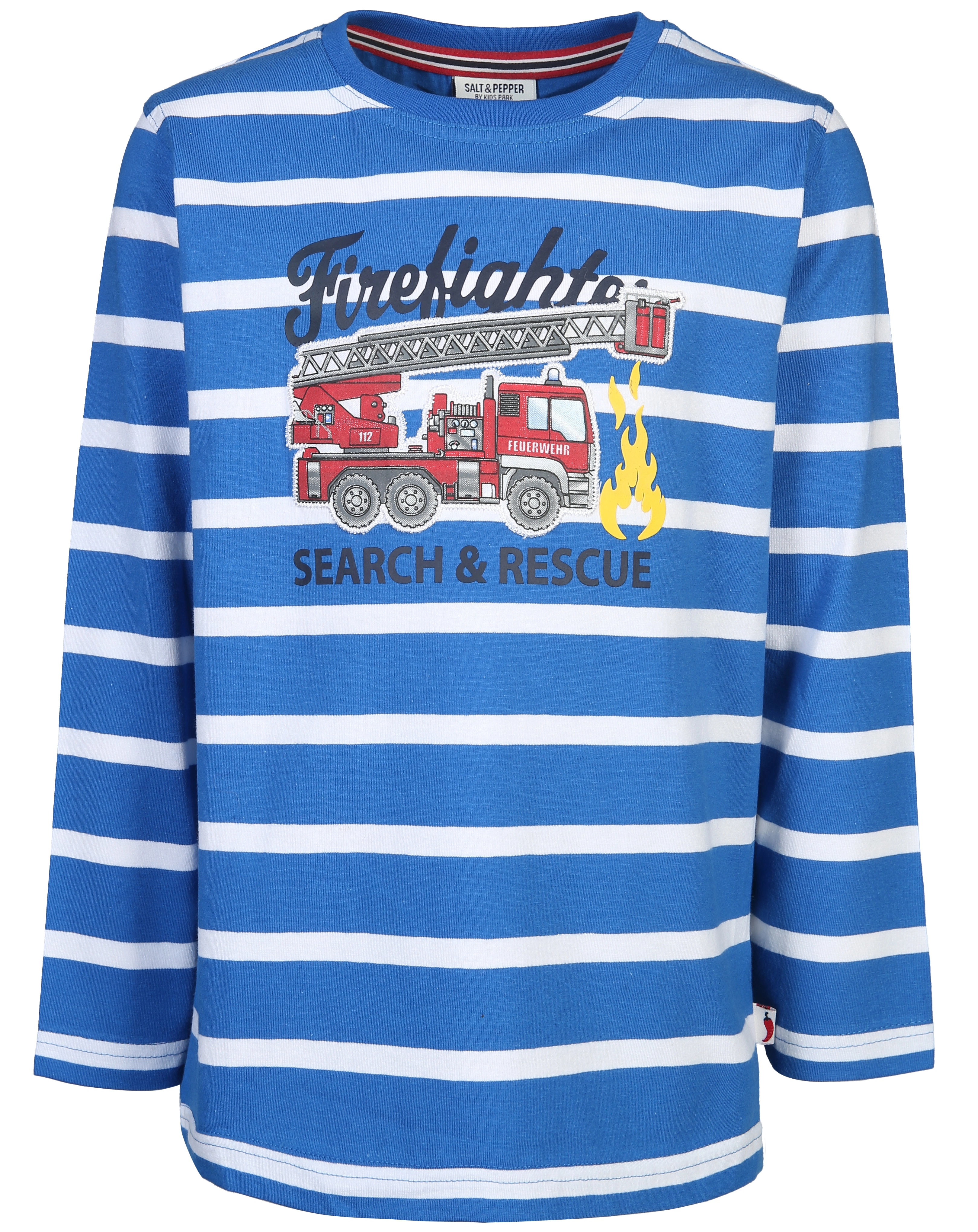 Langarmshirt SEARCH & RESCUE gestreift in bright blue