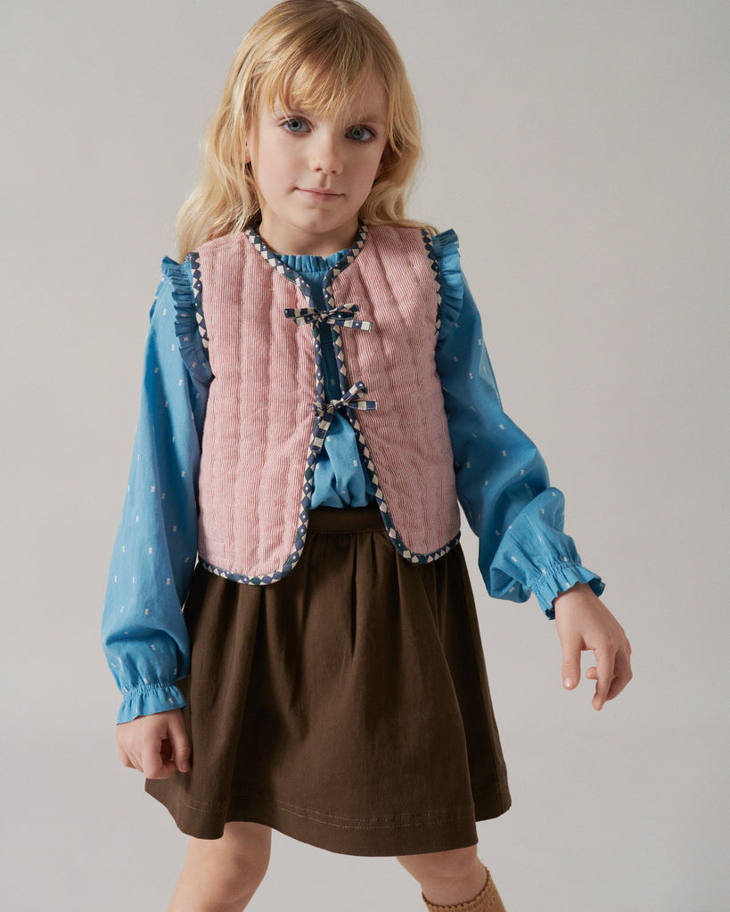 Takaia LS, Bluse - Clear Blue Dobby