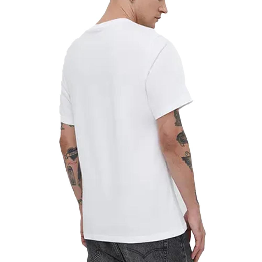 Converse T-shirt Blanc Homme Converse Chevron