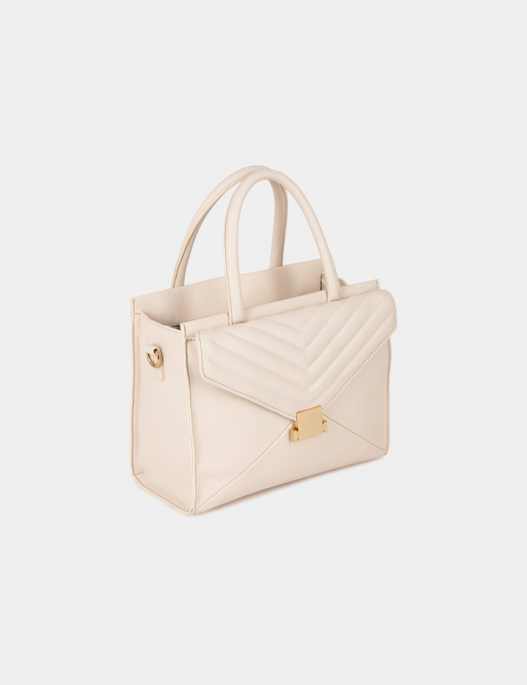 Sac avec rabat matelassé ecru femme - ecru
