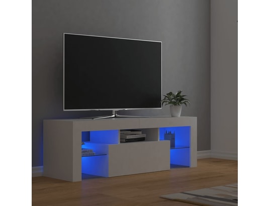 VIDAXL - Meuble tv-banc tv avec lumières led blanc 120x35x40 cm