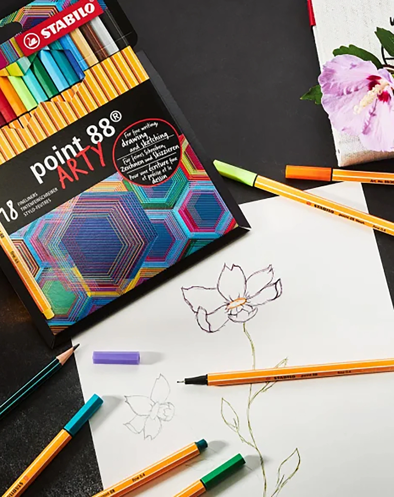 Fineliner STABILO® point 88 ARTY 18er-Pack