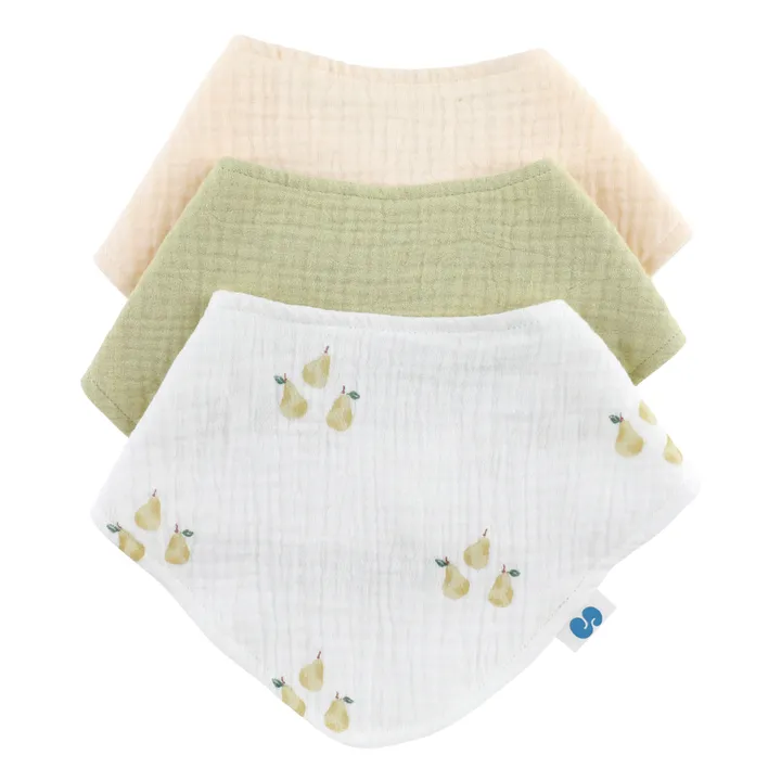 Soft Spot Bavoirs bandana en coton bio - Set de 3 | Garden