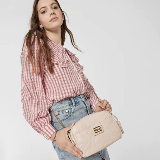 Bolsa de ombro pequena bege Kaos Dream