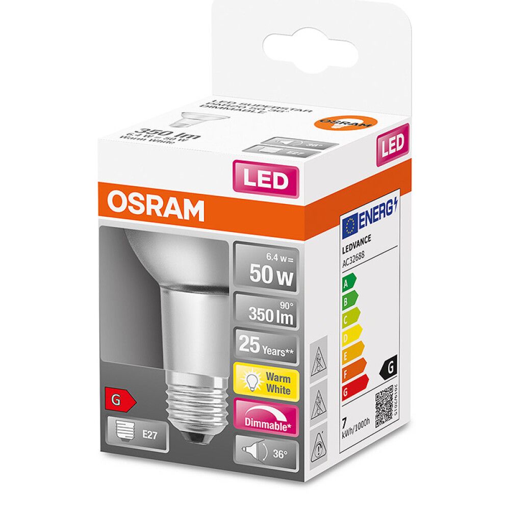 LYSPÆRE OSRAM LED PAR20 DIMBAR E27 6,4W