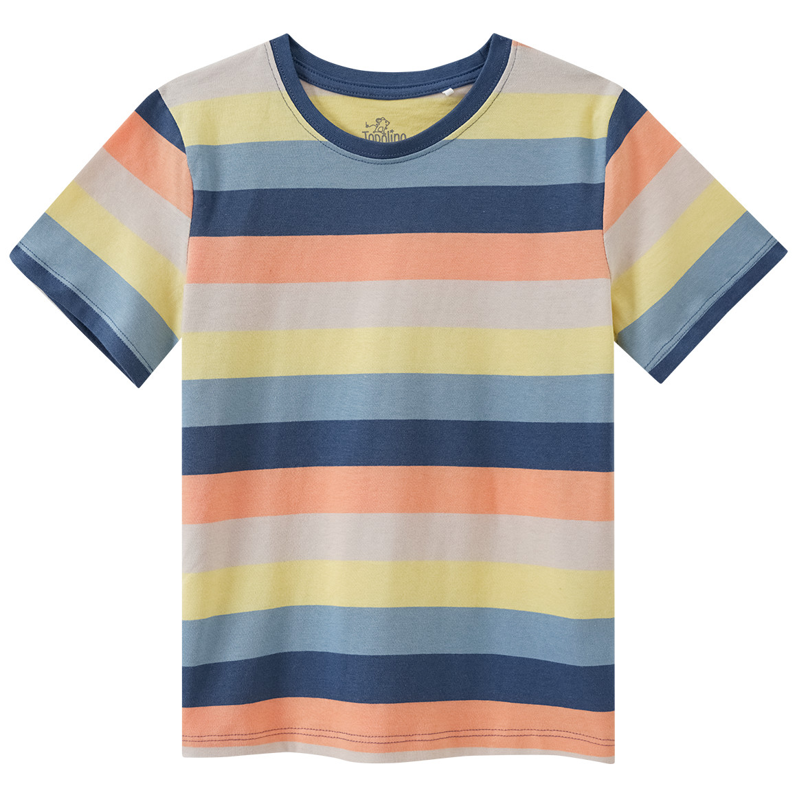 Topolino Jungen T-Shirt mit bunten Blockstreifen dunkelblau / hellorange / gelb