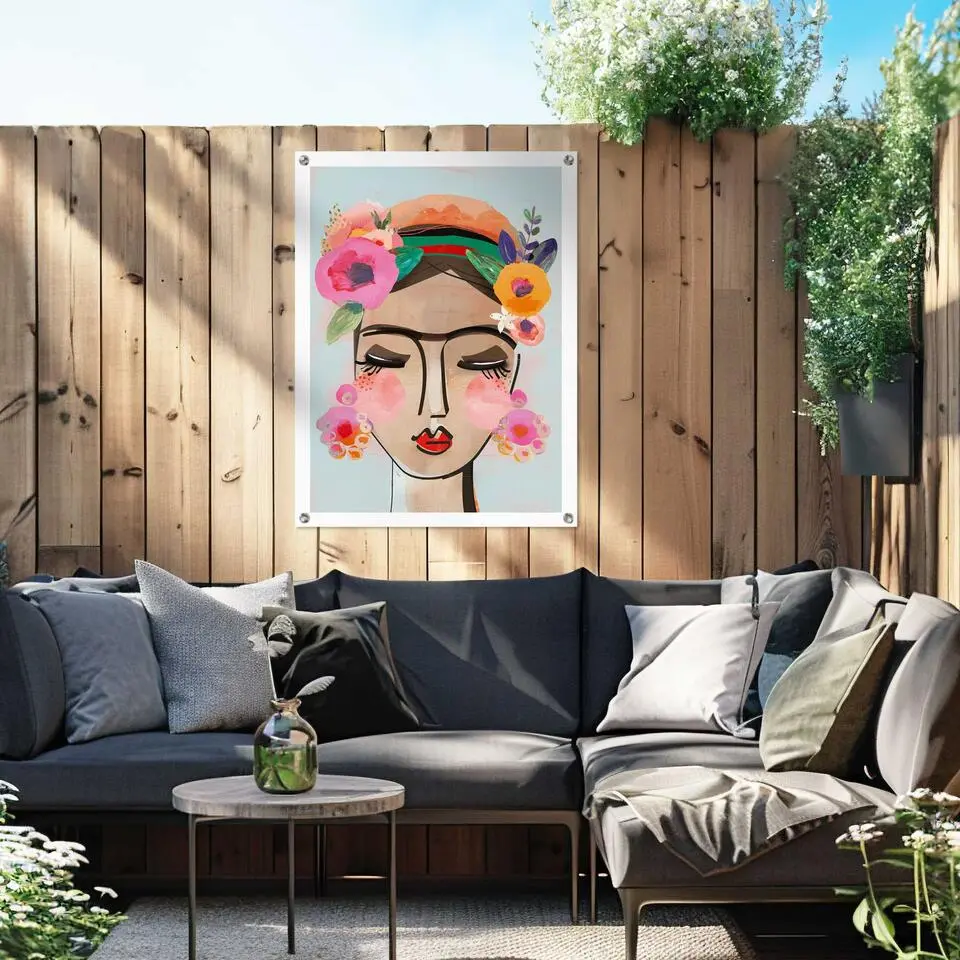 Tuinposter Happy Face - 80x60cm - Bont