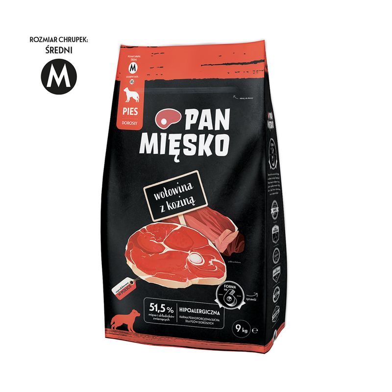 Pan Mięsko Medium bœuf, viande de chèvre
